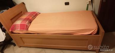 Letto singolo contenitore in legno 