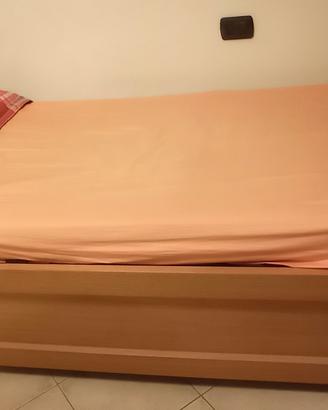 Letto singolo contenitore in legno 