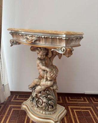 Consolle Barocco Veneziano con Putti e piano marmo