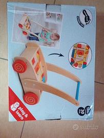 carrello primi passi in legno montessori