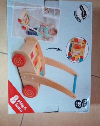 carrello primi passi in legno montessori