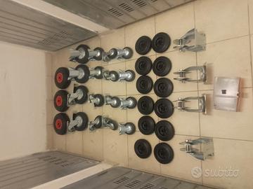 Ruote e manopole nuove per carrelli -fine attività