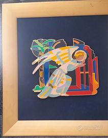 Quadro basso rilievo Ugo Nespolo "Risurrezione"