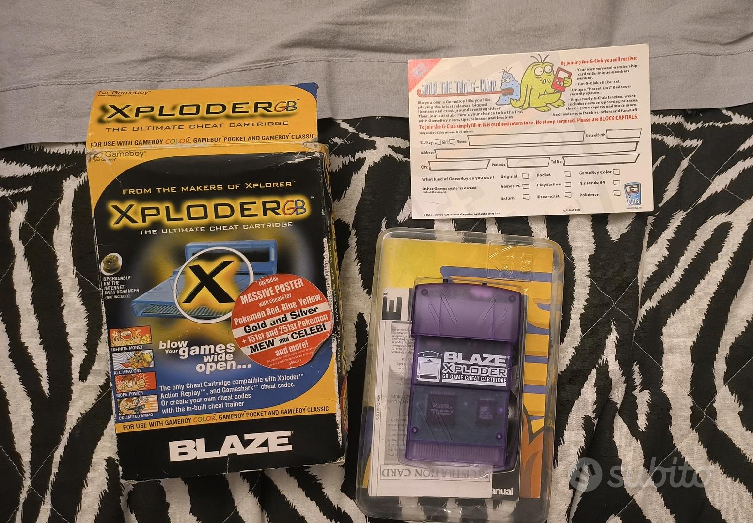 Gameboy Blaze Xploder cartuccia cheat Pokemon Console e