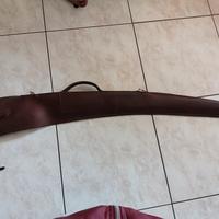 fodero antico  in cuoio  per  fucile da caccia 