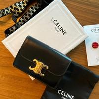 Celine Porta carte di credito in pelle nera