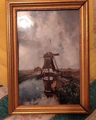 Quadro 37x26 cornice dorata (scollato da un lato)