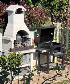 Barbecue barbeque camino da giardino casa