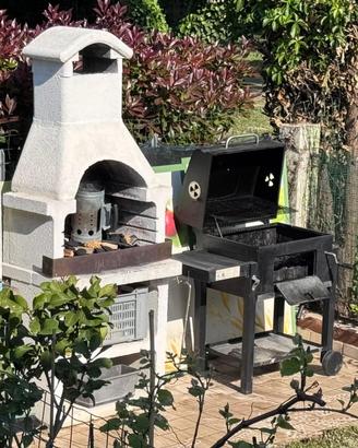 Barbecue barbeque camino da giardino casa