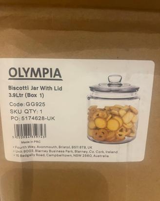 Porta biscotti ampolla vetro biscottiera tras