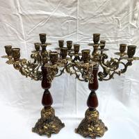 Imponente coppia di candelabri vintage a  7 luci 