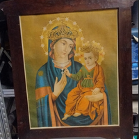 Quadro Maria e bambino primi 900 cornice legno