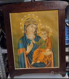 Quadro Maria e bambino primi 900 cornice legno