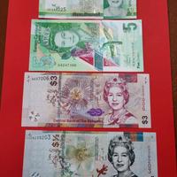 Set 4 banconote con effigie Regina Elisabetta Fds