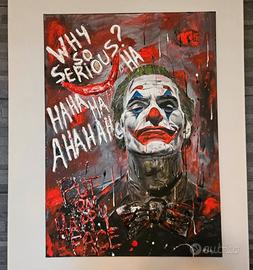 quadro Dipinto Joker Pop Art 50x70 in acrilico