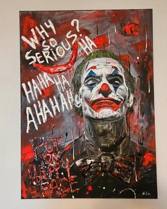 quadro Dipinto Joker Pop Art 50x70 in acrilico