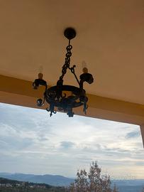 2 Lampadari in ferro battuto