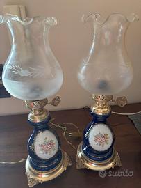 Lampade abat jour in ceramica blu