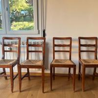 sedie il legno con seduta in paglia