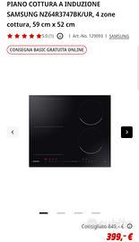 Piano cottura a induzione. 