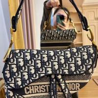 DIOR Saddle Oblique Tela ricamata Bari 85%disconto