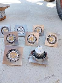 8 faretti led da incasso quadrati 