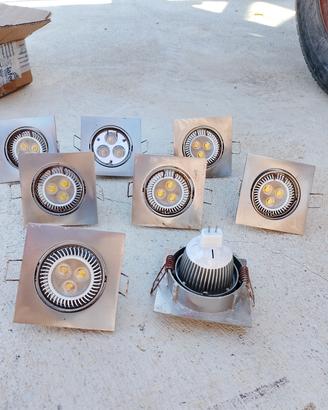 8 faretti led da incasso quadrati 