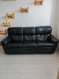 Divano 3 posti in pelle con doppio recliner 