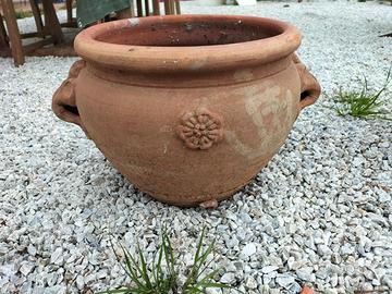 Vecchio Vaso Conca Terracotta Toscana con manici