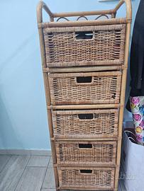 Cassettiera in vimini 