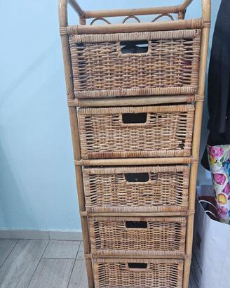 Cassettiera in vimini 