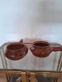 coppia di pentoline in terracotta 