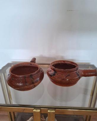 coppia di pentoline in terracotta 