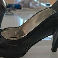 Scarpe donna tacco nere lucide
