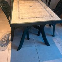 Set Tavolo da Giardino 120x80 cm + 4 Sedie