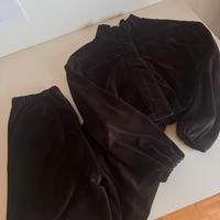 Tuta sportiva in velluto marrone HM