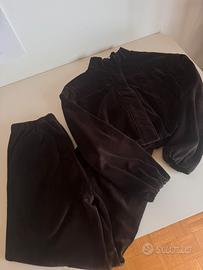 Tuta sportiva in velluto marrone HM