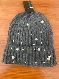 Berretta donna tg unica con perle
