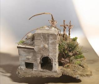 Scenario Crocifissione Gesù cristo -Scena scultura