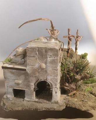 Scenario Crocifissione Gesù cristo -Scena scultura