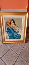 Quadro Madonna Gesu mezzopunto