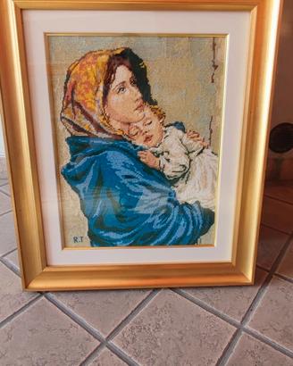 Quadro Madonna Gesu mezzopunto
