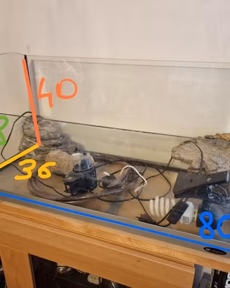 Tartarughiera Acquario Ferplast Vetro 80x36 + KIT!