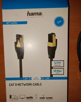 CAVO ETHERNET  LAN  HAMA 3m. CAT 8 40Gbps