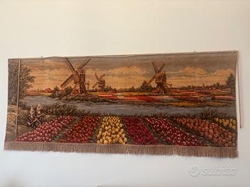 Tappeto arazzo da parete Mulino a vento Vintage