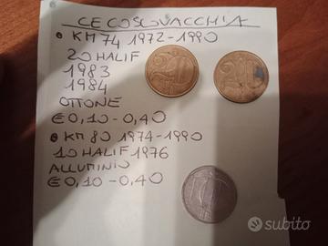 Lotto di monete della Cecoslovacchia.

- Moneta KM