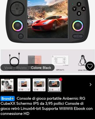 Anbernic RG Cube XX Nero + 64gb microsd