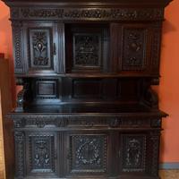 Mobile credenza in noce massello, tintato scuro