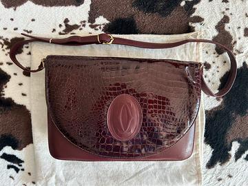 Borsa Cartier a tracolla in coccodrillo