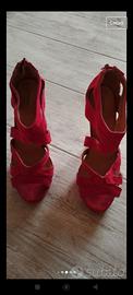 Sandali rosso tacco 